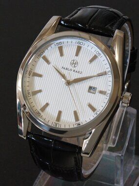 Men's Contemporary Dress Textured Dial Raised Indices Date Complication 41mm